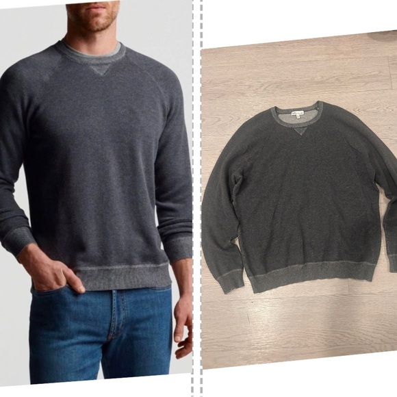 Peter Millar Mens Cotton Wool Blend Hartford Crewneck Sweater Gray Sz M - Picture 1 of 6